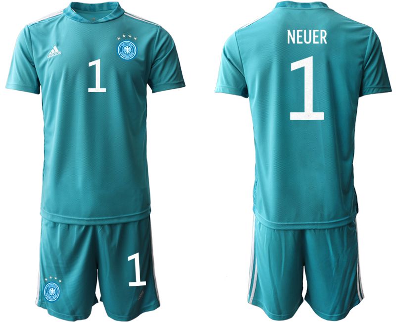 Men 2021 World Cup National Germany lake blue goalkeeper #1 Soccer Jerseys->->Soccer Country Jersey